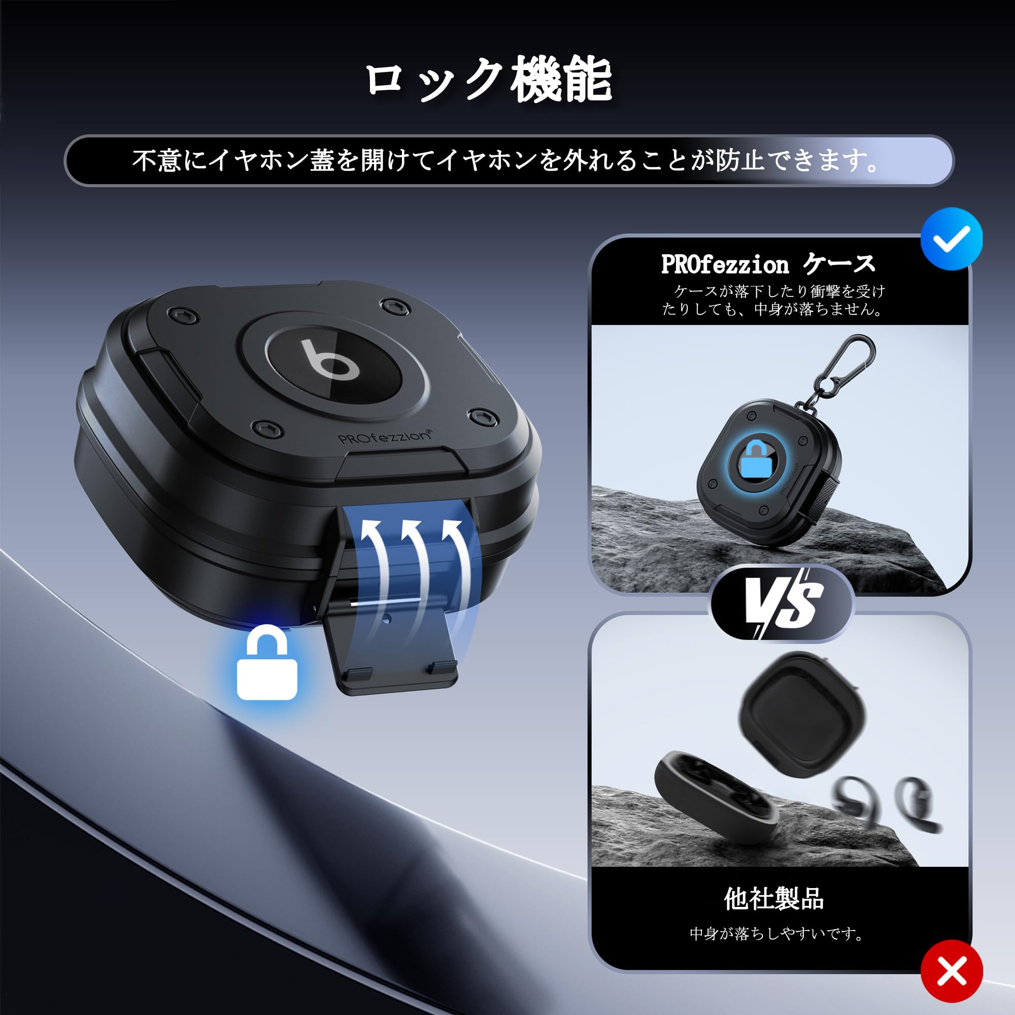 Powerbeats Pro 2 ブラック 充電ケースのみ Amazon | PROfezzion Beats Powerbeats Pro 2 ケース 防水防塵 衝撃